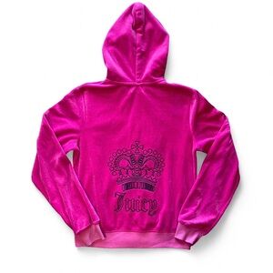 Juicy Couture Pink Crown Logo Zip Up Hoodie